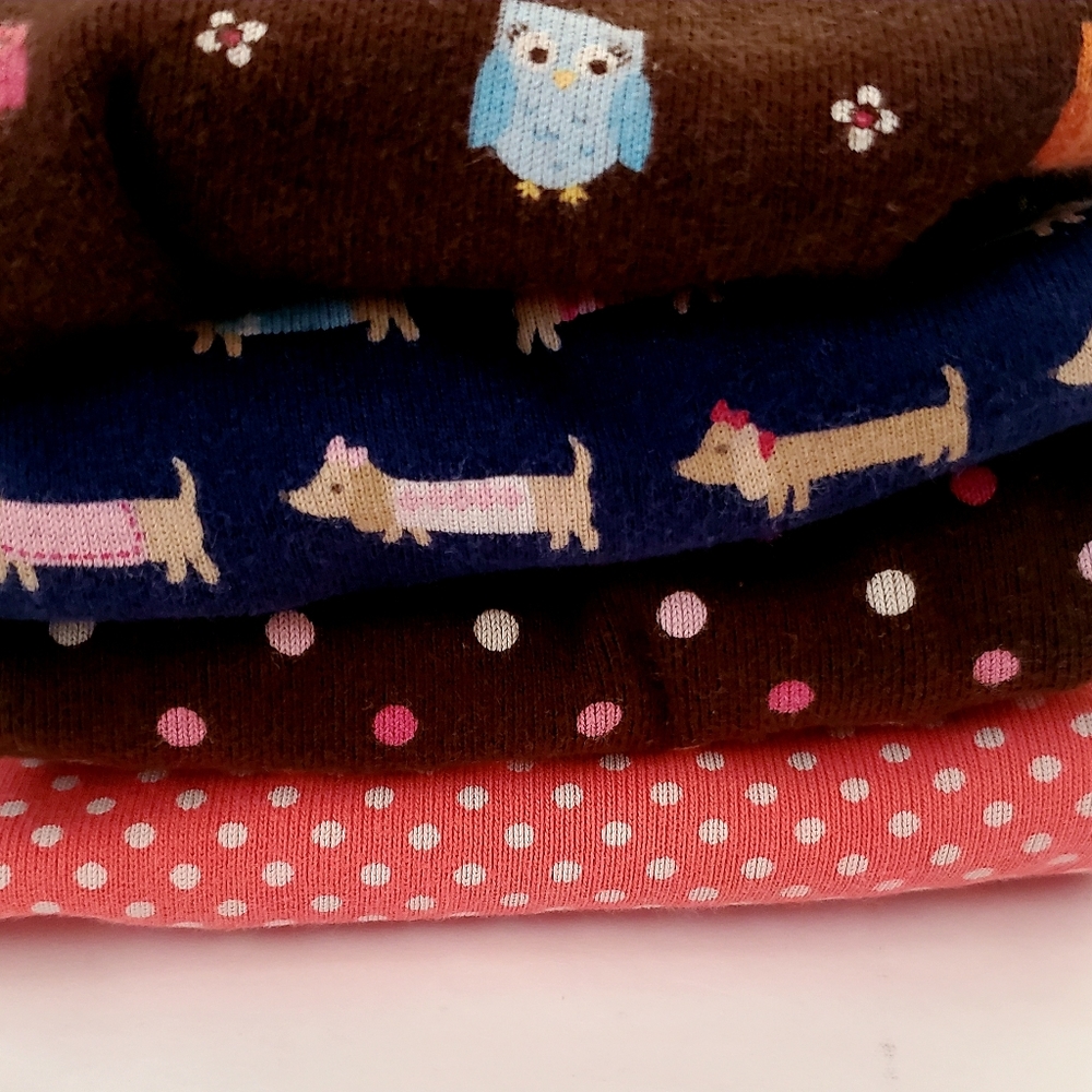 Bundle 4 Pair Gymboree 3T cotton leggings polka dot dog and owls - Picture 7 of 7